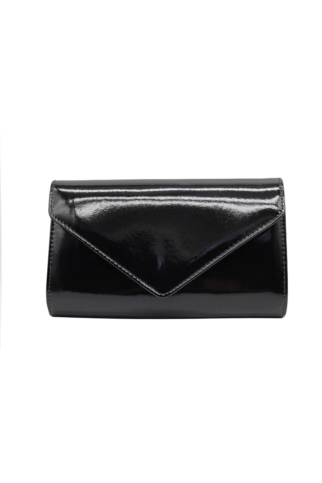 Patent Envelope Clutch Bag with Gold / Silver Chain Strap
