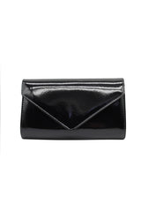 Patent Envelope Clutch Bag with Gold / Silver Chain Strap