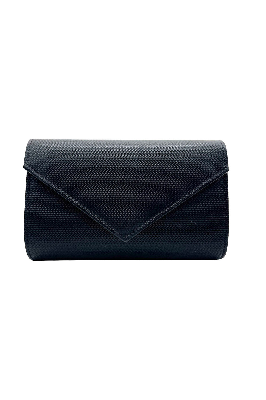 Textured Envelope Clutch Bag with Gold Chain Strap