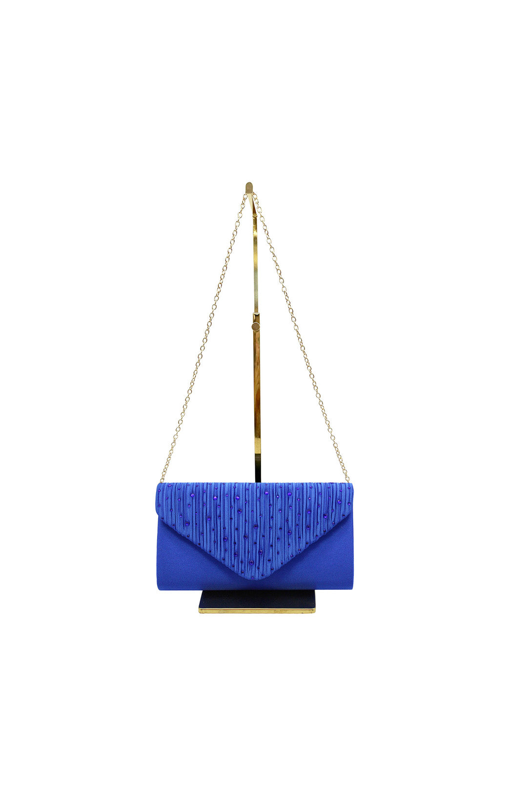 Embellished Envelope Clutch Bag with Gold Chain Strap