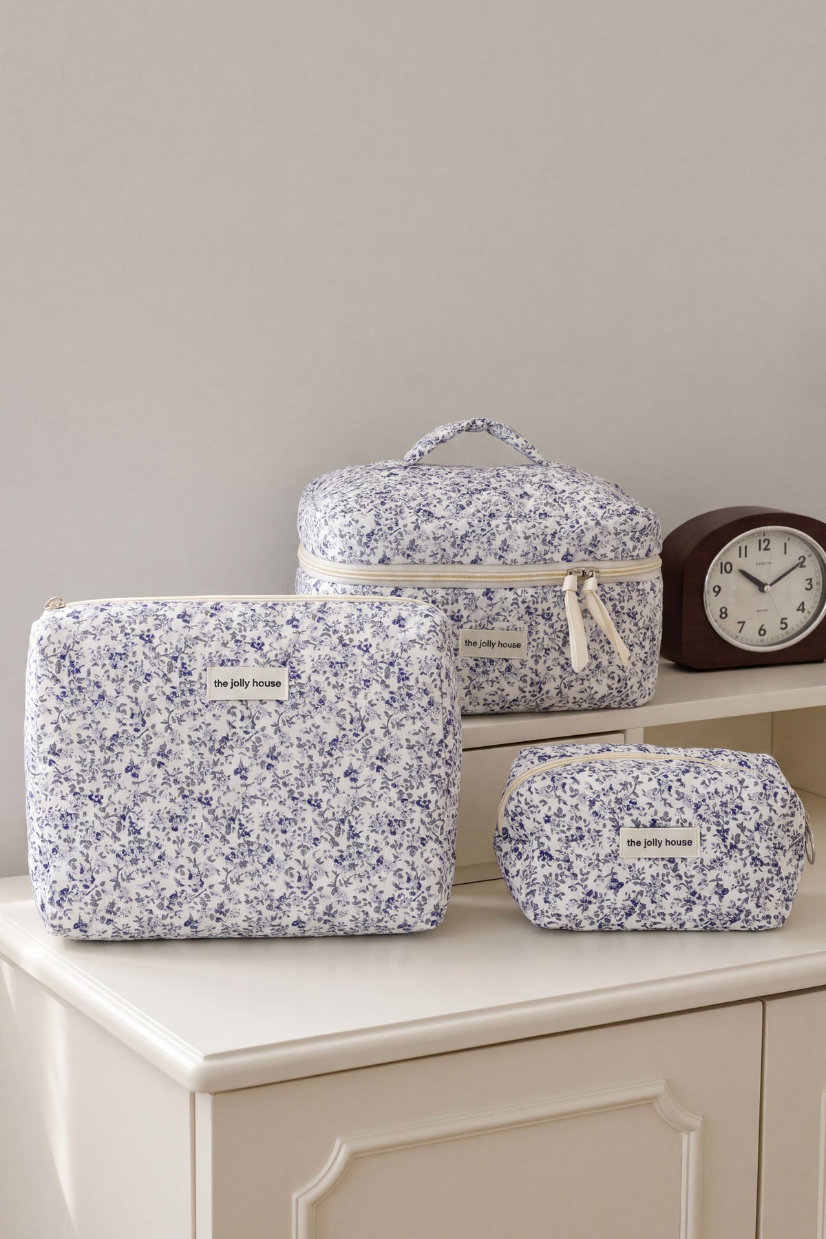 3 Piece Floral Travel Makeup & Toiletry Bag Set for Women
