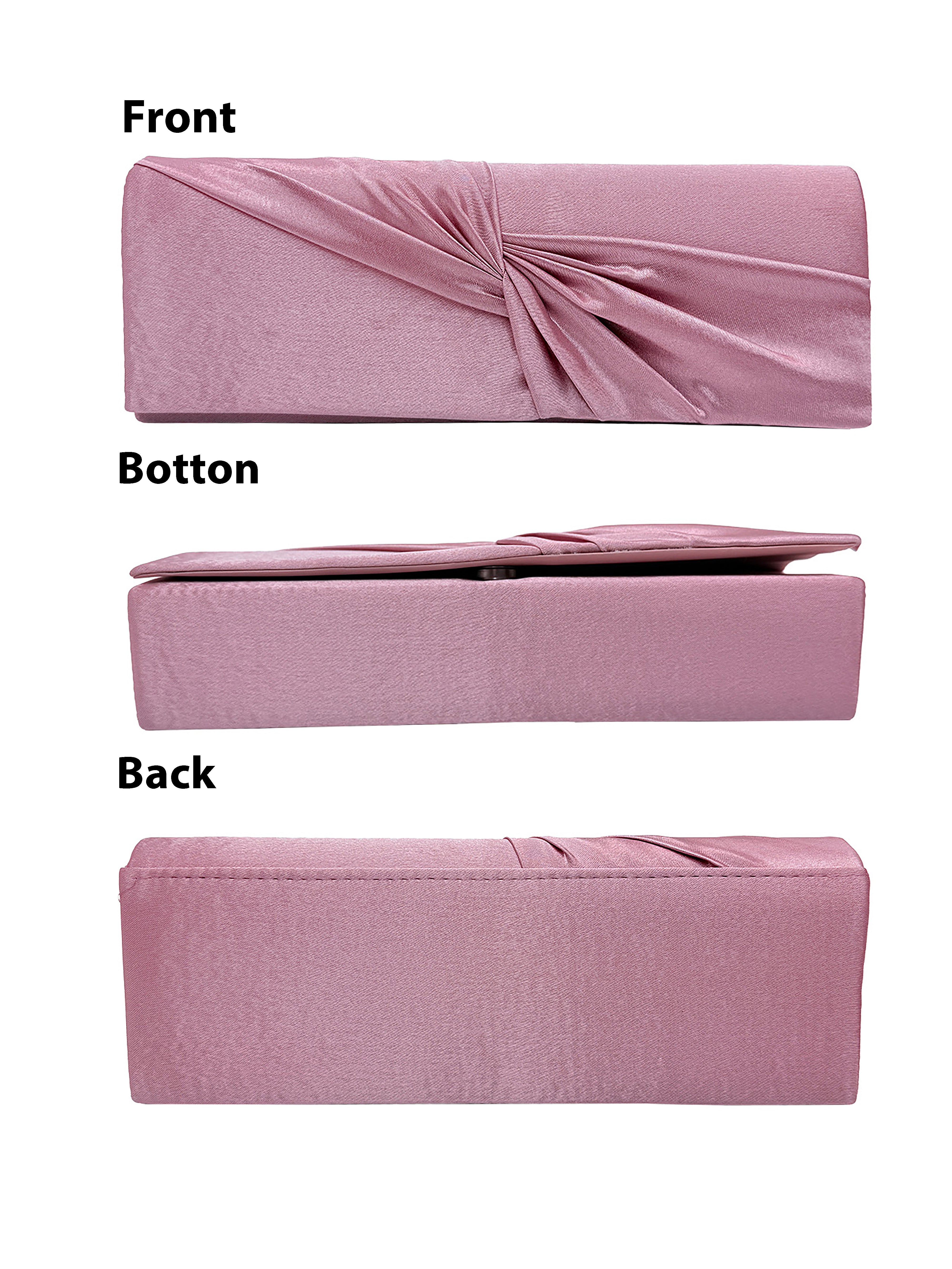 Luxury Satin Twist Knot Evening Clutch Bag with Detachable Chain