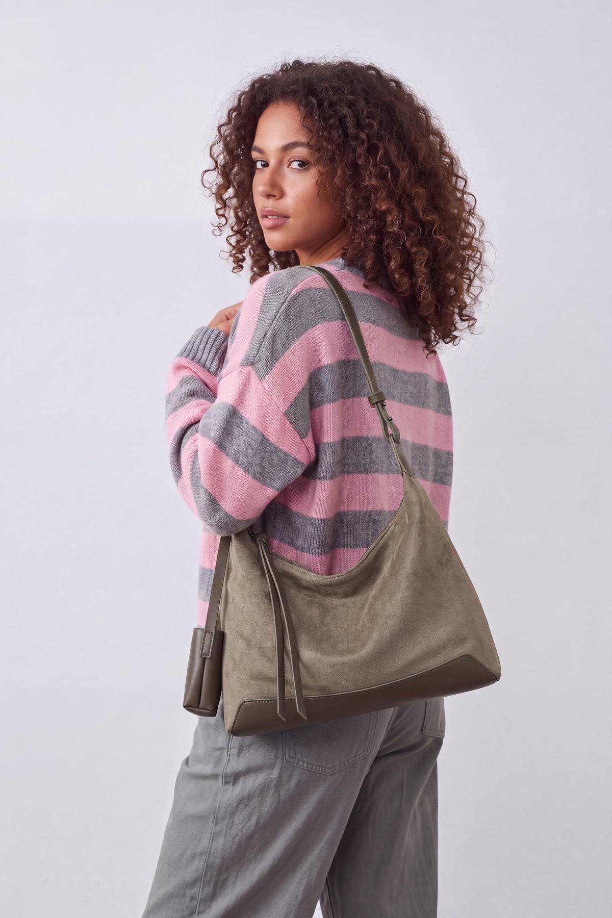 Women’s Soft Suede Hobo Bag with Adjustable Shoulder Strap