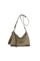 Women’s Soft Suede Hobo Bag with Adjustable Shoulder Strap