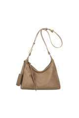 Women’s Soft Suede Hobo Bag with Adjustable Shoulder Strap