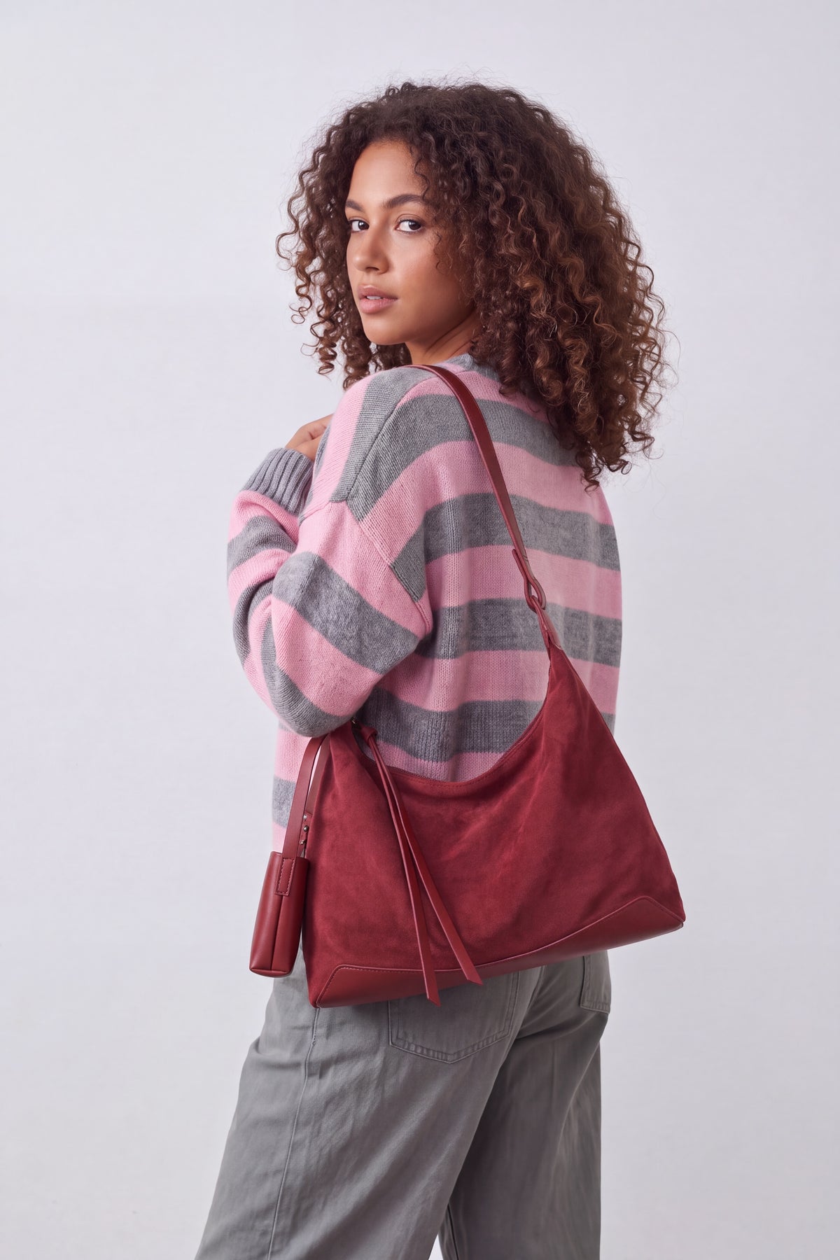 Women’s Soft Suede Hobo Bag with Adjustable Shoulder Strap