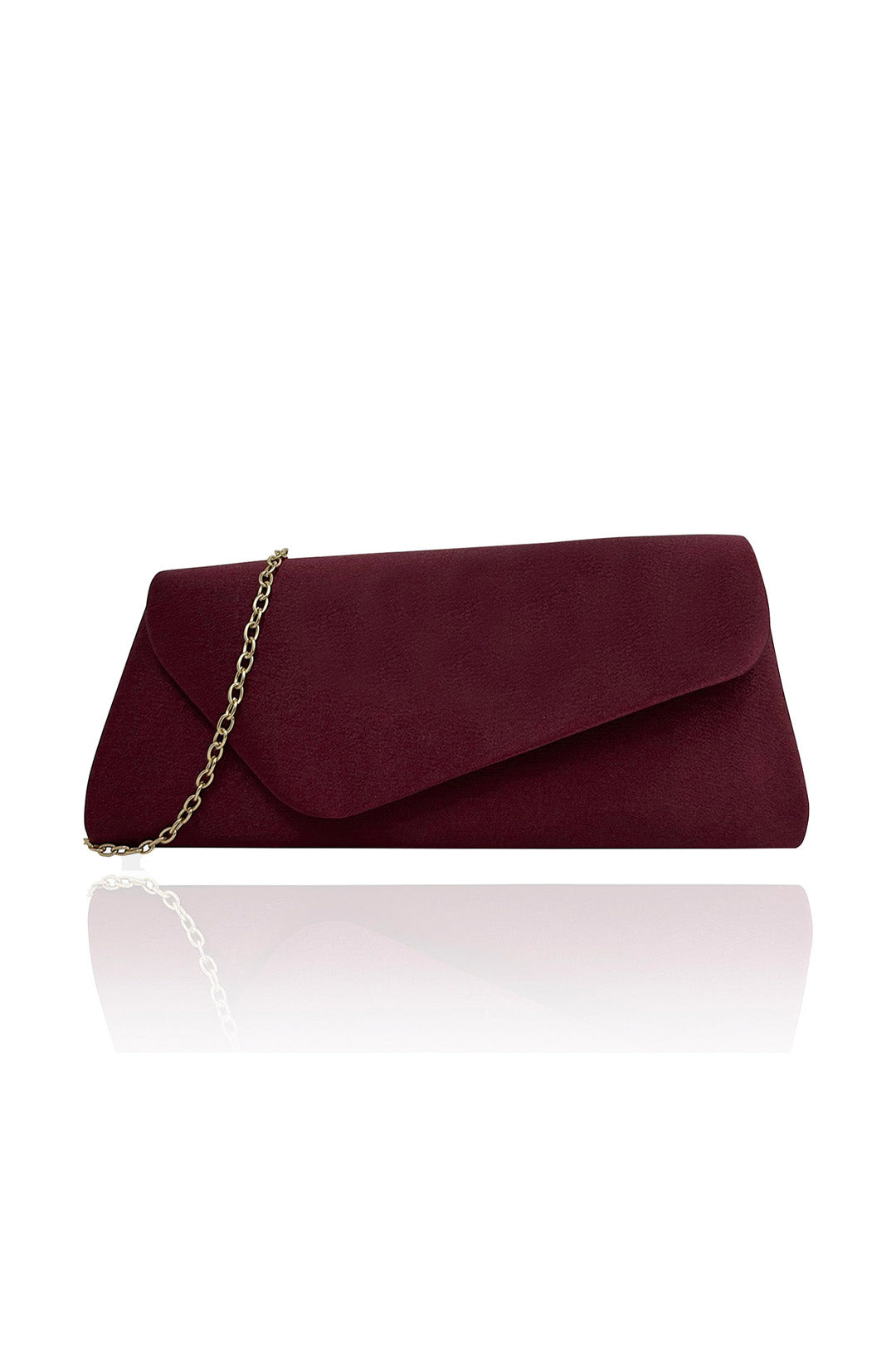Envelope Clutch Bag with Gold Chain Strap