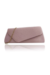 Textured Clutch Bag and Mesh Fascinator Occasion Pink Set