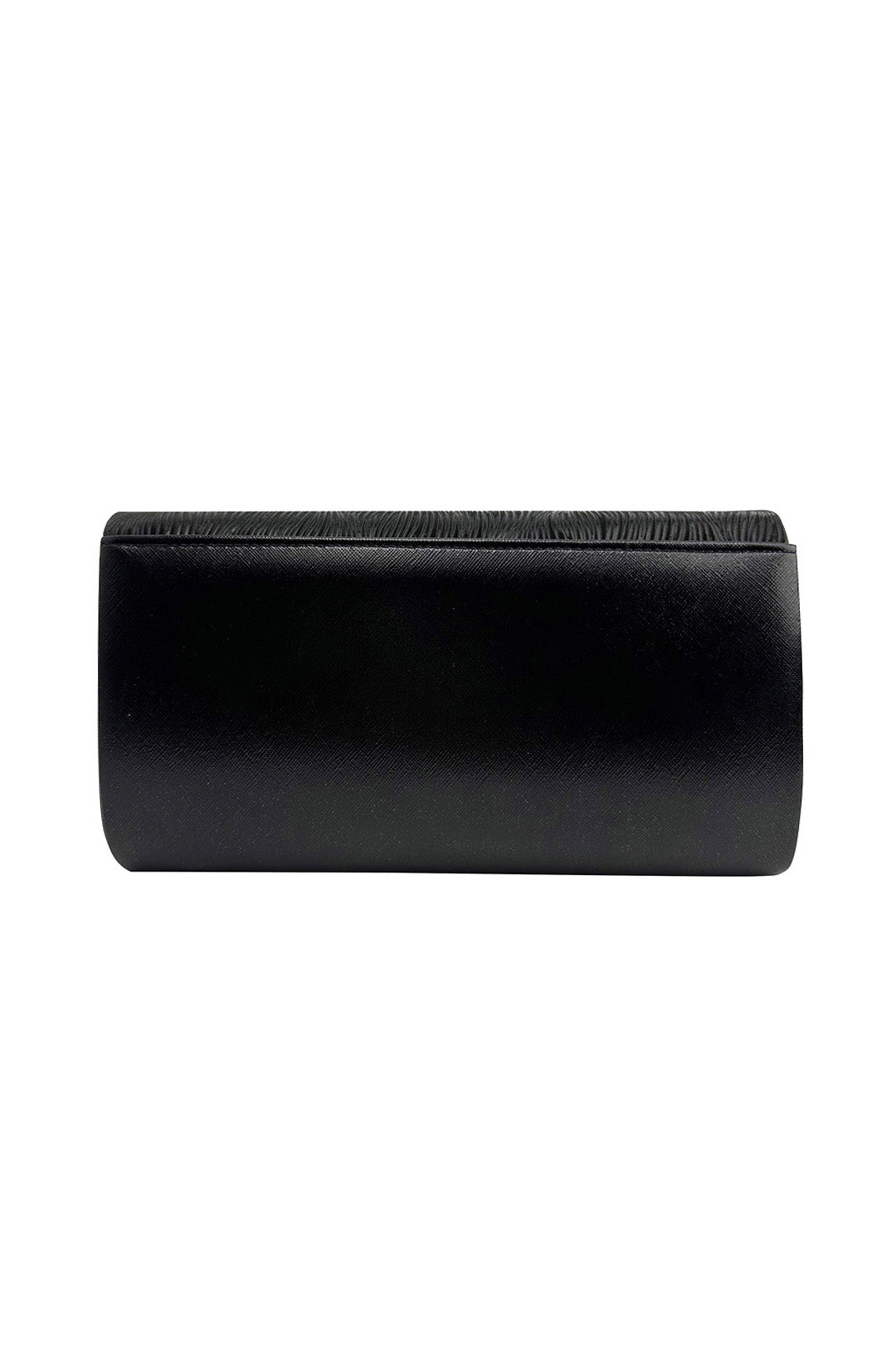 Textured Satin Clutch Bag with Gold Trim