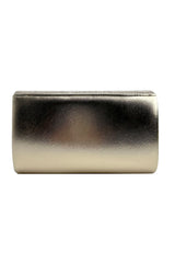 Textured Satin Clutch Bag with Gold Trim