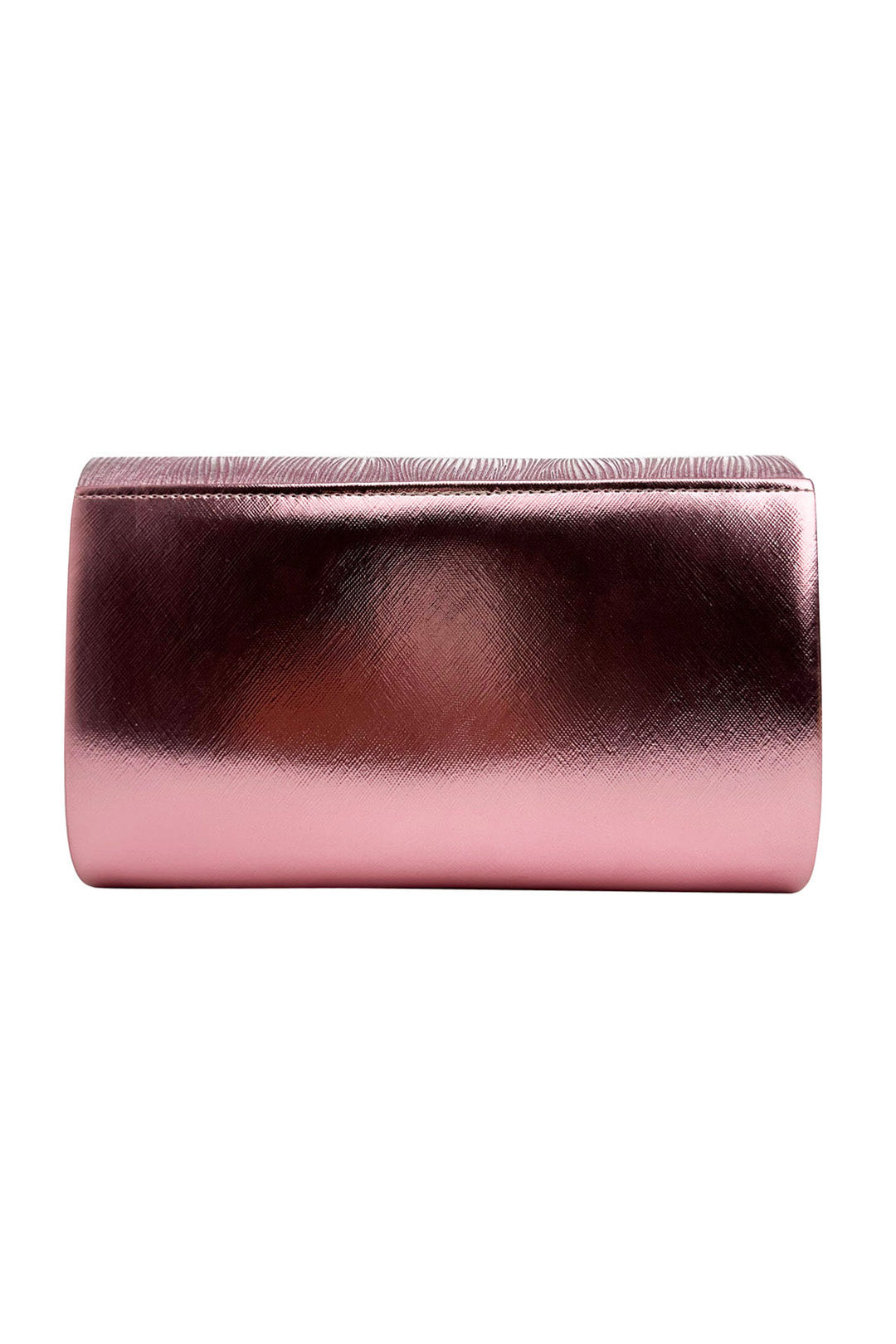 Textured Satin Clutch Bag with Gold Trim