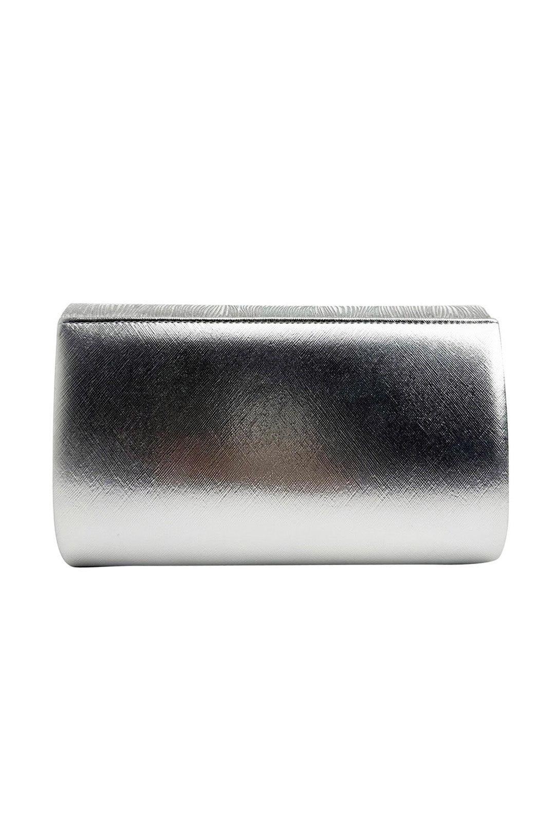 Textured Satin Clutch Bag with Gold Trim