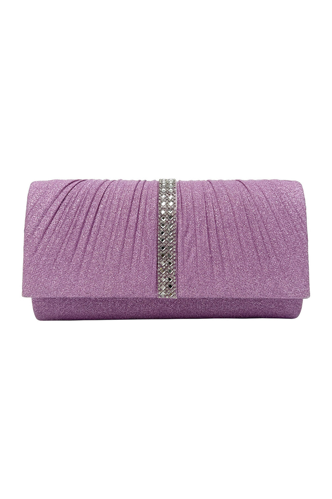 Glitter Pleated Evening Bag & Disc Fascinator Silver Set