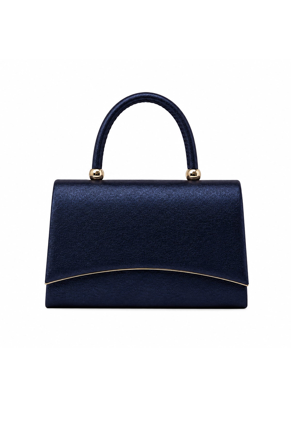 Women’s Metallic Textured Top Handle Occasion Bag with Chain Strap