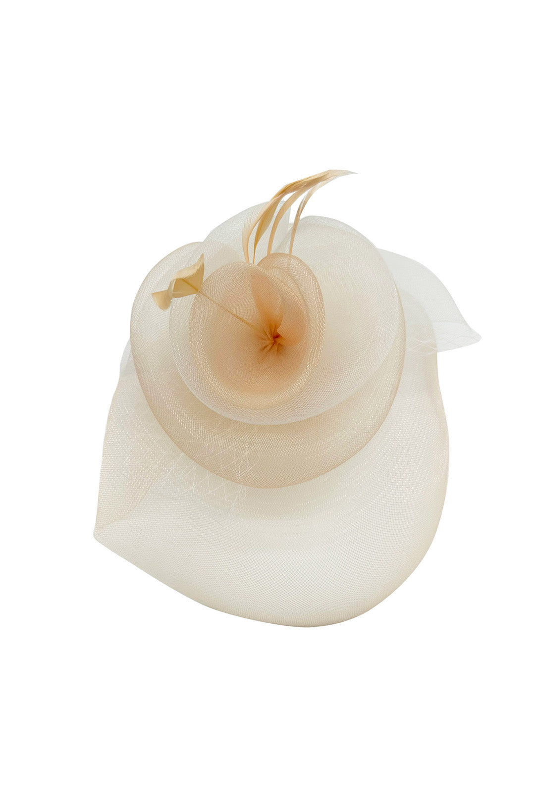 Layered Sinamay Disc Fascinator with Feather Detail