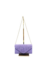 Embellished Envelope Clutch Bag with Gold Chain Strap