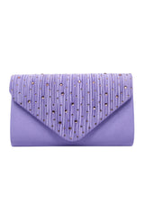 Embellished Envelope Clutch Bag with Gold Chain Strap