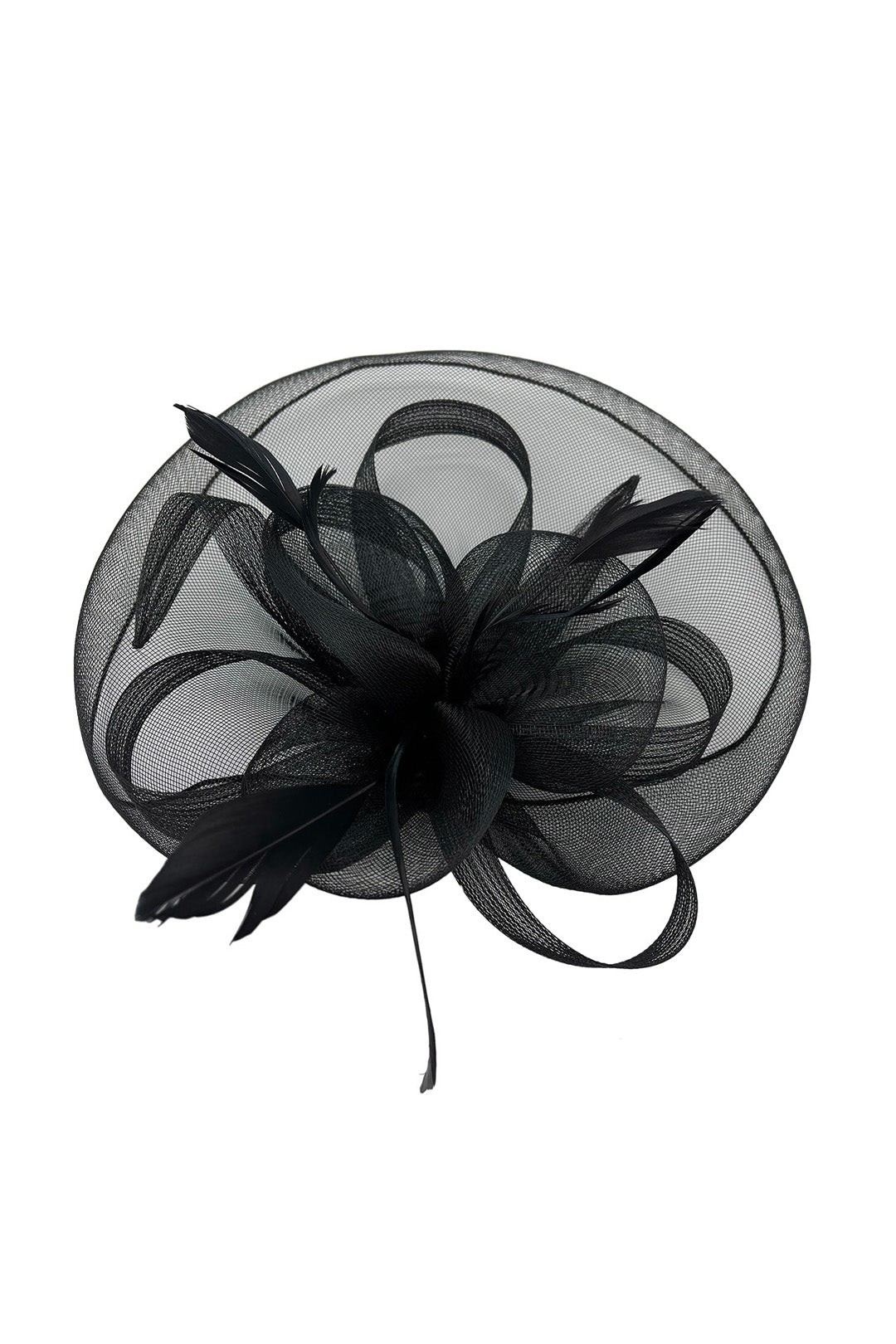 Statement Mesh Occasion Fascinator with Feather Trim