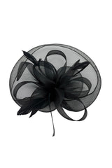 Statement Mesh Occasion Fascinator with Feather Trim