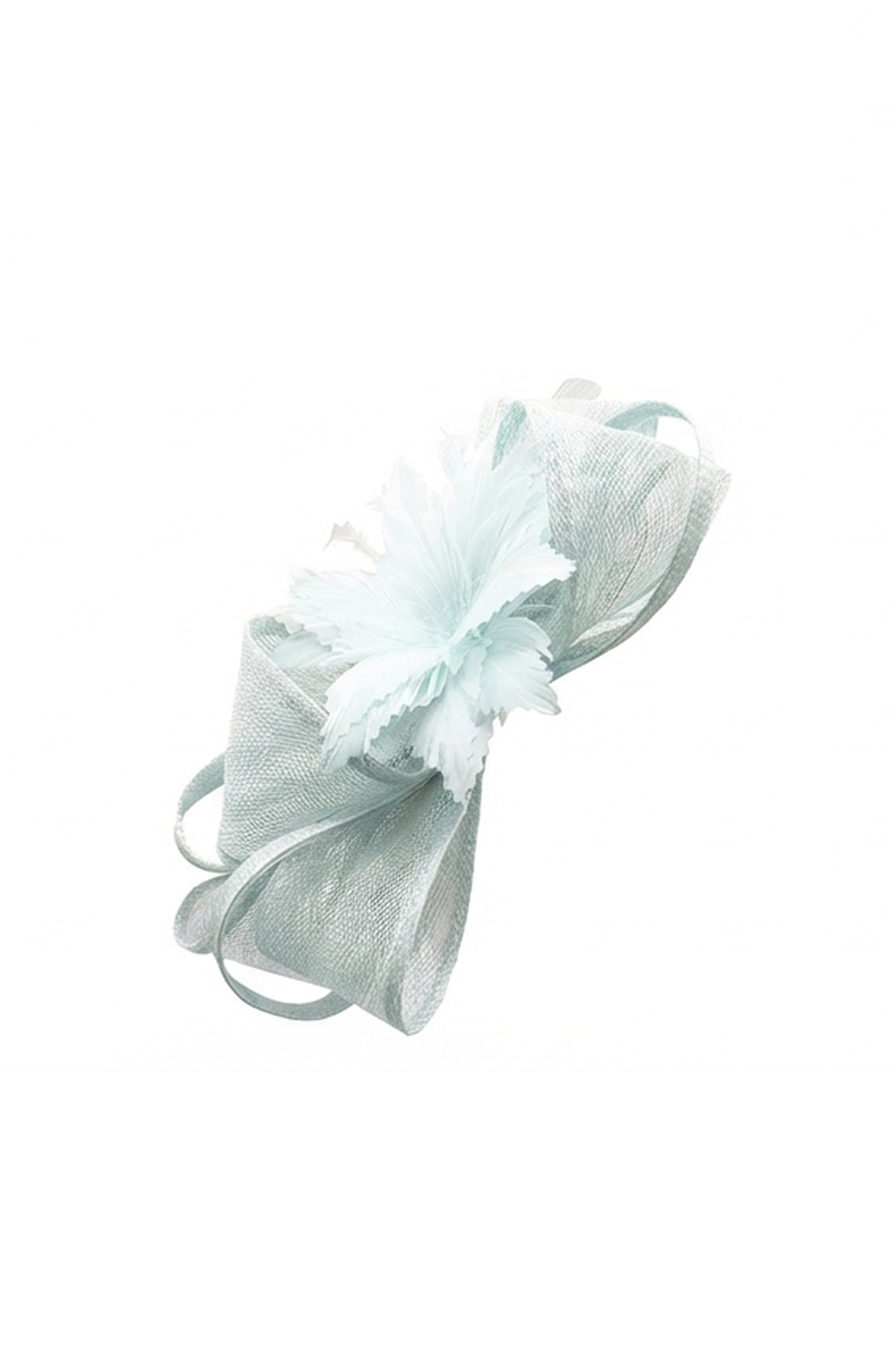 Curly Sinamay Fascinator with Feather Flower