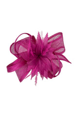 Curly Sinamay Fascinator with Feather Flower
