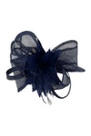 Curly Sinamay Fascinator with Feather Flower