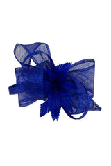 Curly Sinamay Fascinator with Feather Flower
