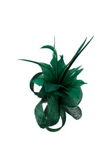 Small Feather & Sinamay Loop Fascinator – Dual Wear Brooch & Hair Clip
