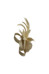 Small Feather & Sinamay Loop Fascinator – Dual Wear Brooch & Hair Clip