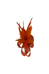Small Feather & Sinamay Loop Fascinator – Dual Wear Brooch & Hair Clip