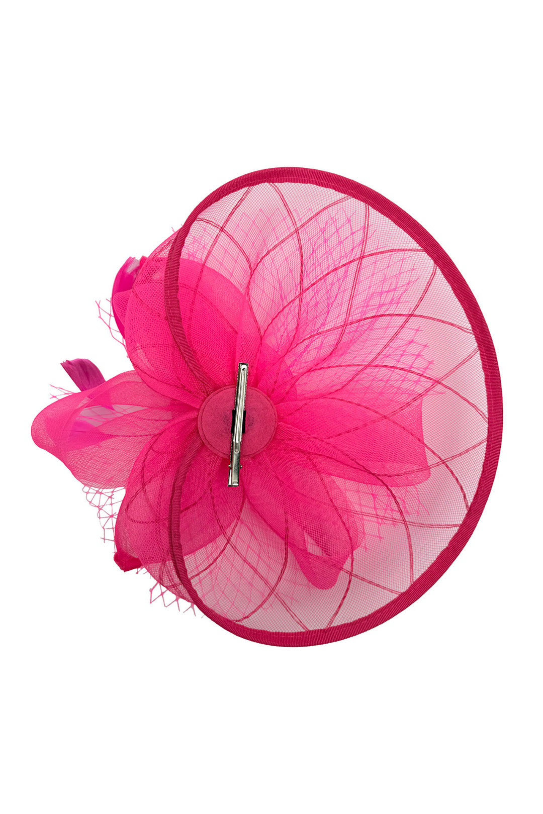 Statement Floral Mesh Fascinator with Feather Detail