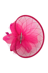 Statement Floral Mesh Fascinator with Feather Detail