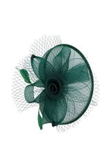 Statement Floral Mesh Fascinator with Feather Detail