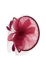 Statement Floral Mesh Fascinator with Feather Detail