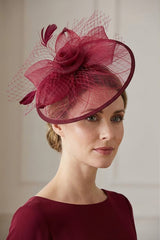 Statement Floral Mesh Fascinator with Feather Detail