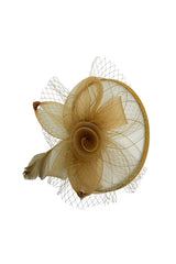 Statement Floral Mesh Fascinator with Feather Detail