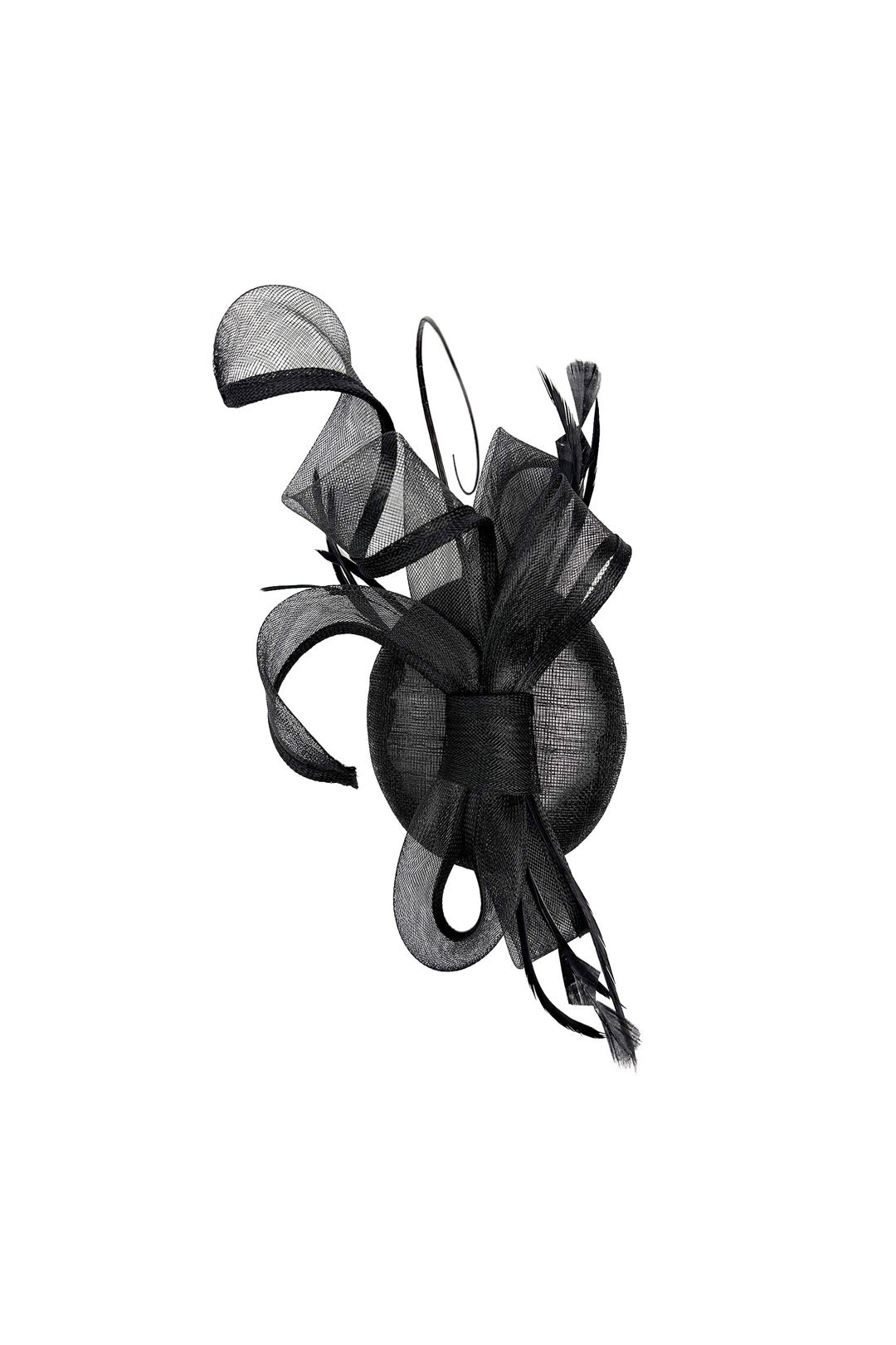 Elegant Loop Mesh Fascinator with Feather Detail