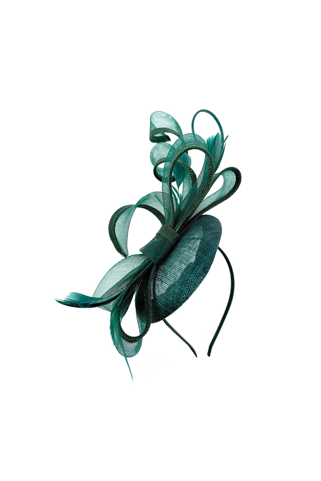 Elegant Loop Mesh Fascinator with Feather Detail