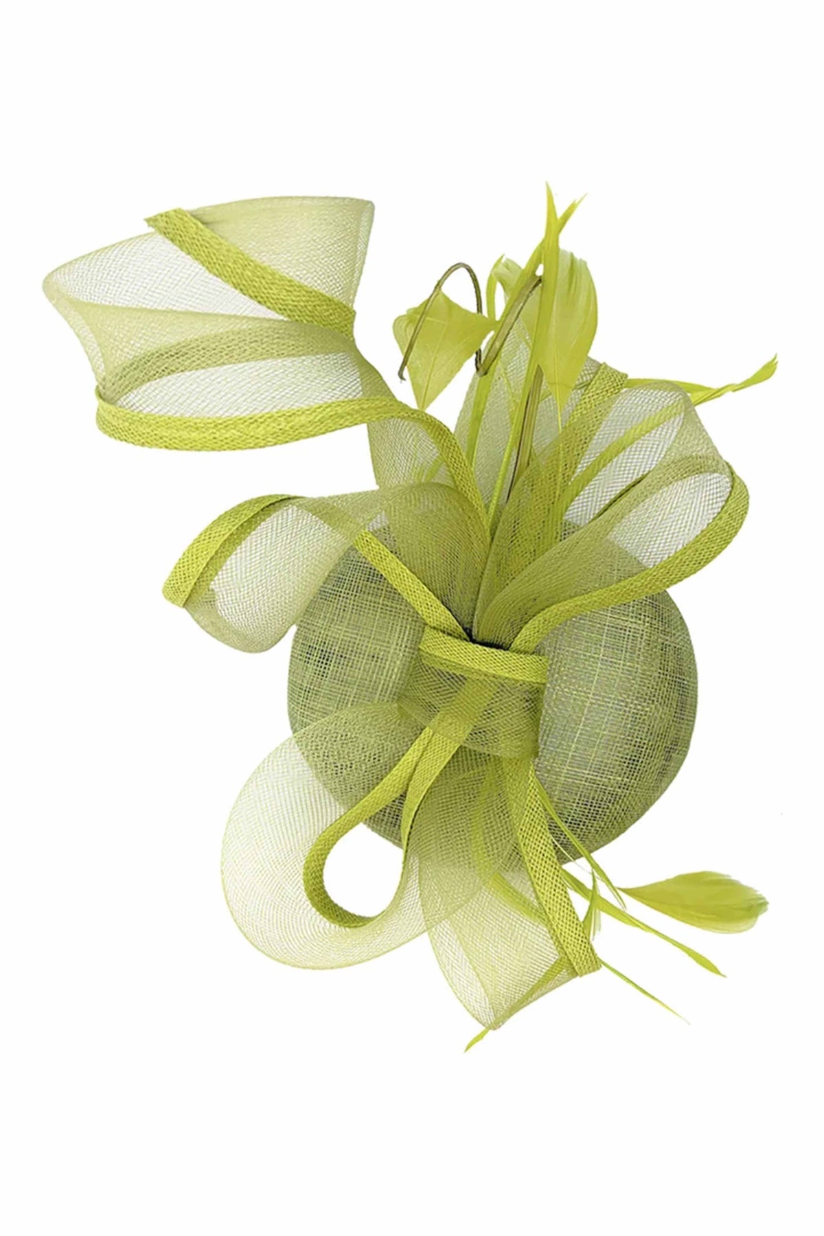 Elegant Loop Mesh Fascinator with Feather Detail