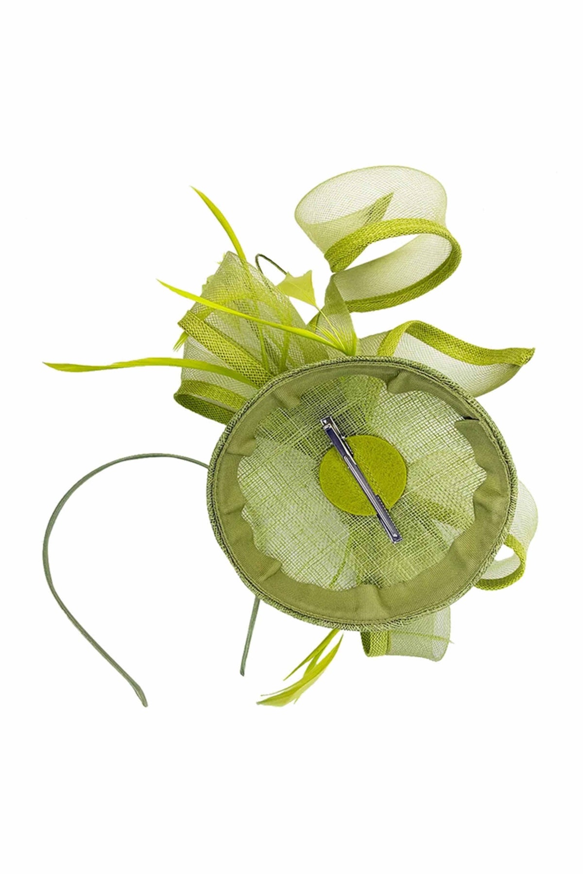 Elegant Loop Mesh Fascinator with Feather Detail