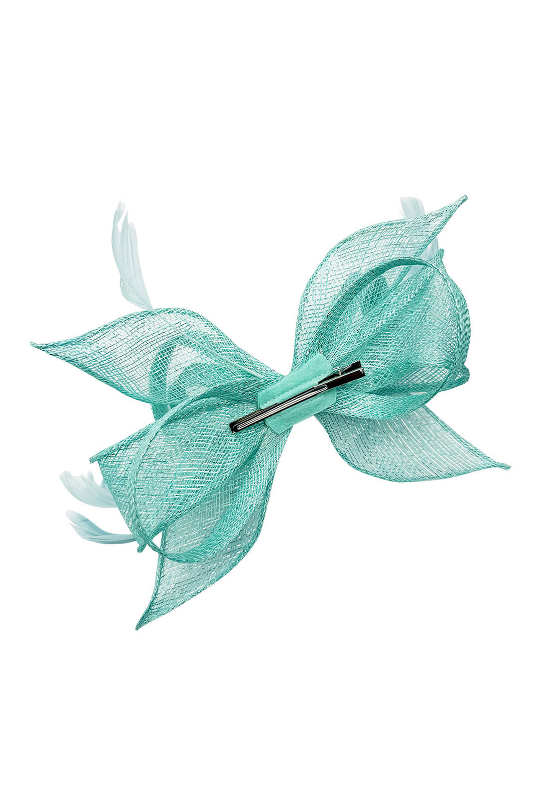 Sculpted Twist Mesh Fascinator Headband Turquoise
