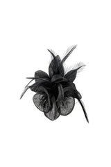 Small Fascinator with Feather Trim – Dual Wear Brooch & Clip