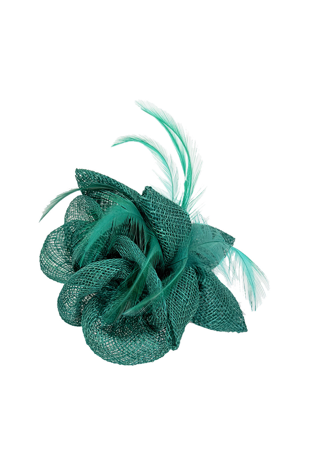 Small Fascinator with Feather Trim – Dual Wear Brooch & Clip