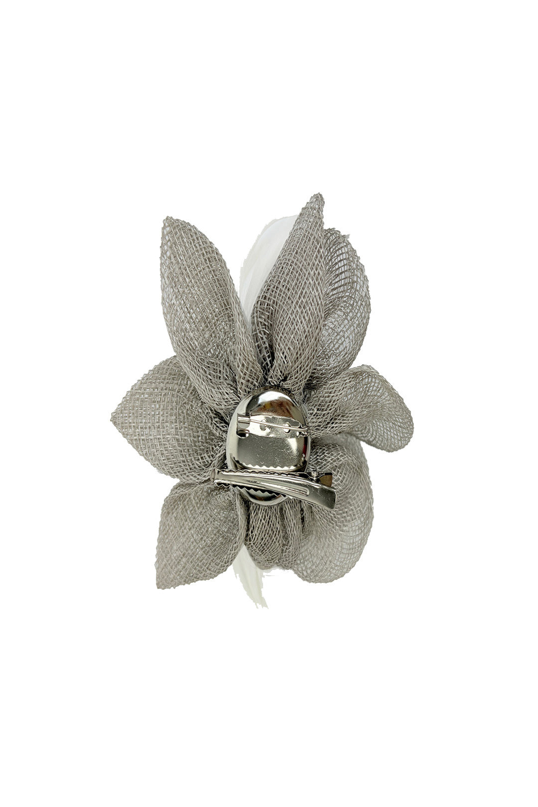 Small Fascinator with Feather Trim – Dual Wear Brooch & Clip