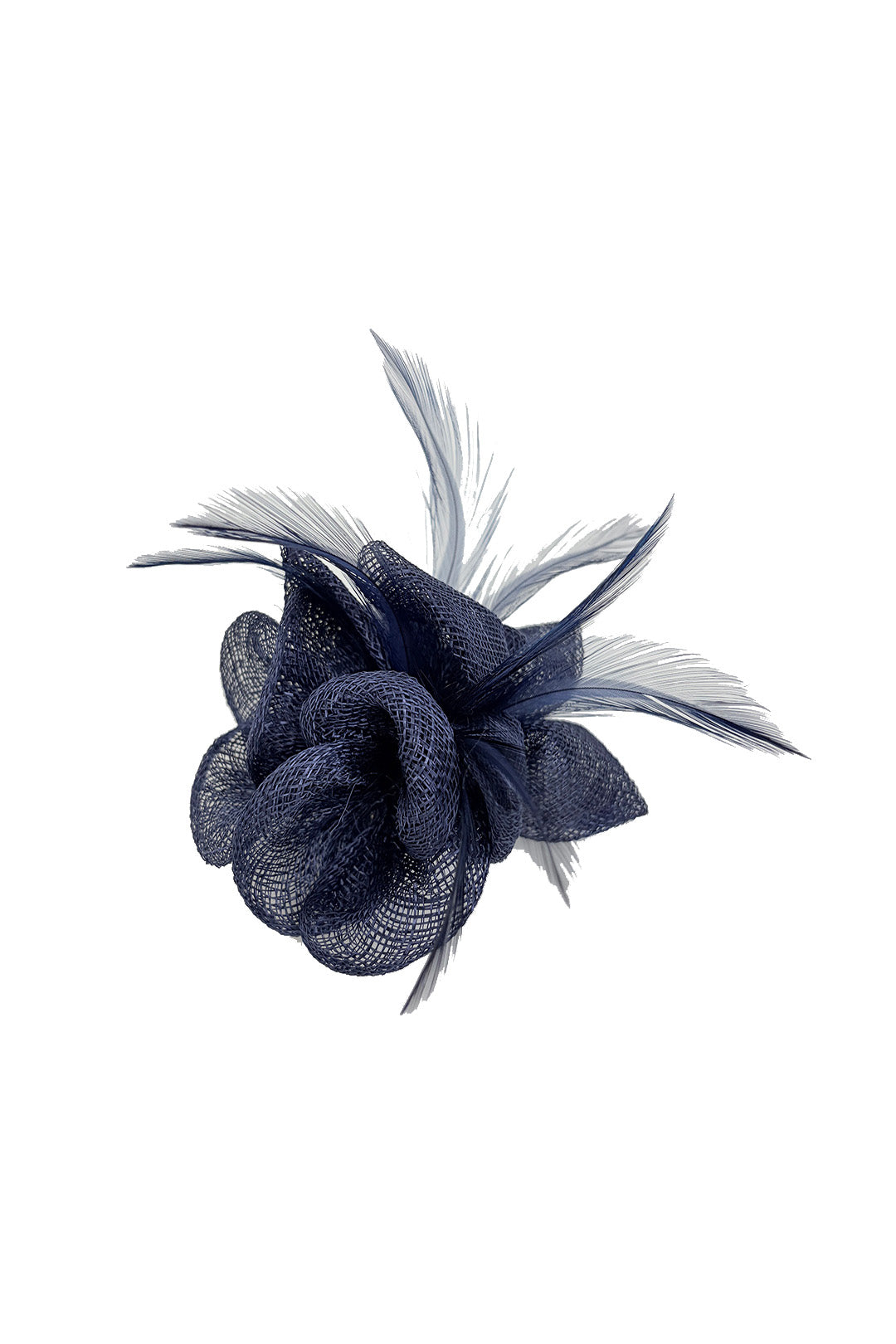 Small Fascinator with Feather Trim – Dual Wear Brooch & Clip