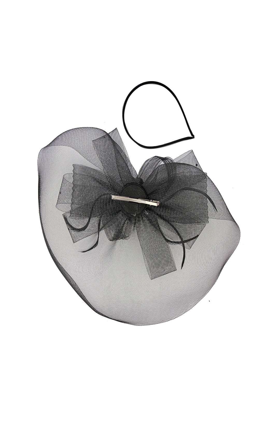 Elegant Mesh Fascinator Hat with Bow Detail for Weddings & Race Day