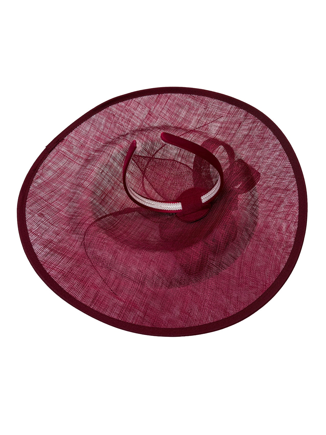 Large Disc Fascinator Hat with Looped Bow & Feather Detail