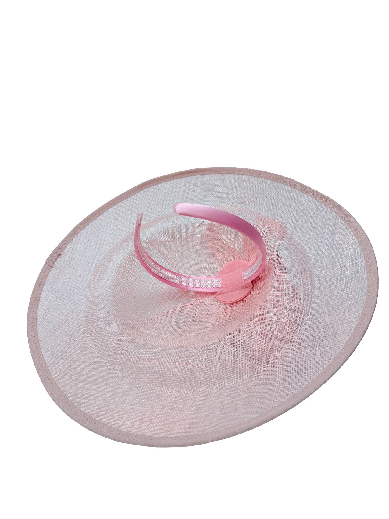 Large Disc Fascinator Hat with Looped Bow & Feather Detail
