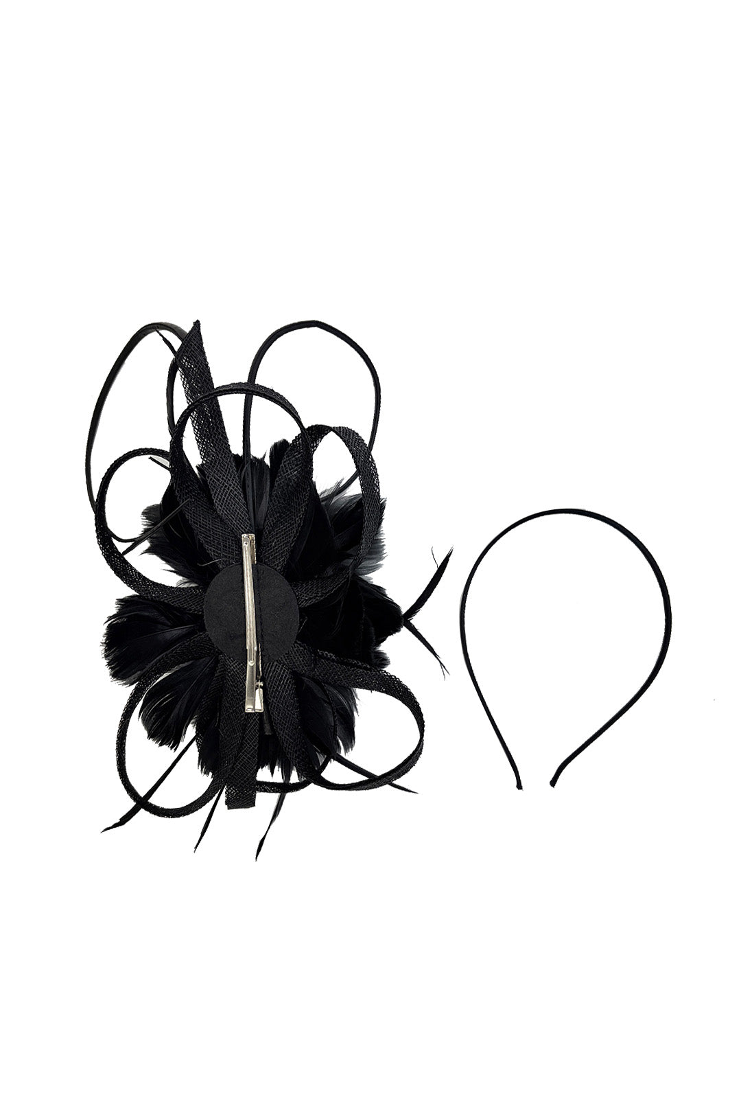 Sinamay Loop & Feather Flower Fascinator
