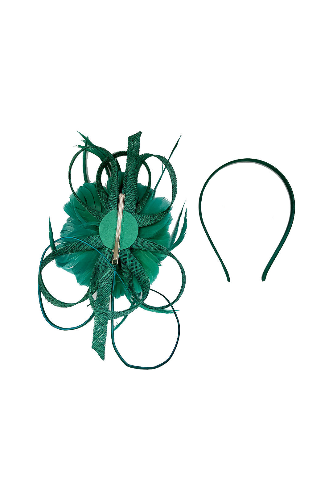 Sinamay Loop & Feather Flower Fascinator